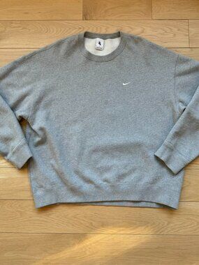 Nike Men's NRG Fleece Crew Sweater Solo Swoosh Grey